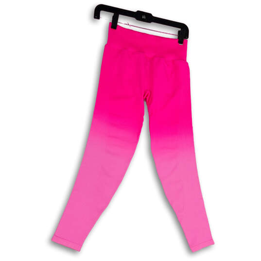 Womens Pink Elastic Waist Stretch Pull-On Skinny Leg Ankle Leggings Size S image number 1