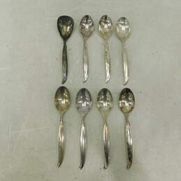 1847 Rogers Bros FLAIR Silverplate Set of 7 Demitasse Spoons W/extra serving spoon