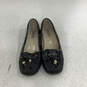 Womens Black Leather Tassled Moc Toe Slip-On Boat Flat Dress Shoes Size 8 image number 1