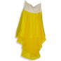Womens Yellow Strapless Asymmetrical Hem Beaded Mini Dress Size 3X image number 2