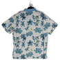 NWT Mens White Blue Floral Short Sleeve Spread Collar Polo Shirt Size XL image number 2