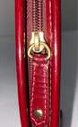 COACH Burgundy Patent Leather Zip Clutch Wristlet Bag image number 4