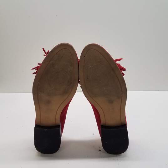 Anne Klein Dixie Red Suede Fringe Loafers Women's Size 10M image number 5