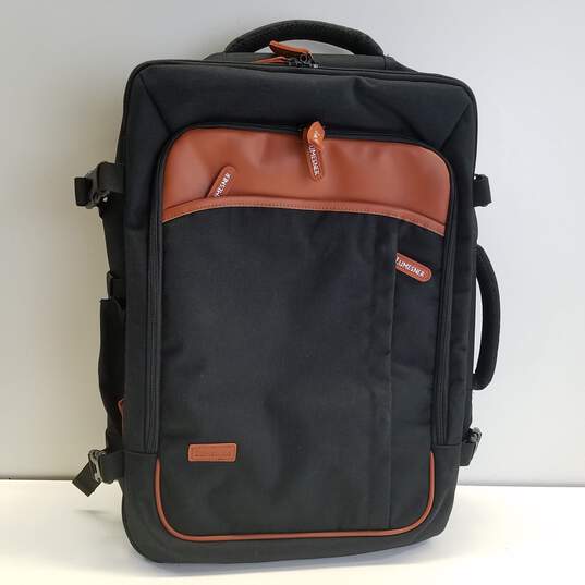Lumesner Carry on Travel Backpack 40L Black Nylon Bag image number 1