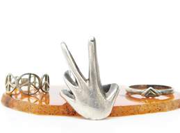 Artisan 925 Hand Peace Signs & Heart Band Rings Variety