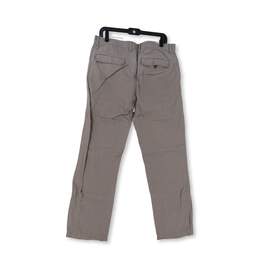 Mens Gray Flat Front Pockets Straight Leg Chino Pants Size 33X32 alternative image