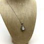 Designer Swarovski Silver-Tone Chain Crystal Cut Stone Pendant Necklace image number 1
