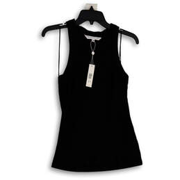NWT Womens Black Round Neck Wide Strap Pullover Tank Top Size Medium