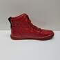 Guess Men's Sz 12 Red Faux Vegan Leather Quilted Melo High Top Sneakers image number 1