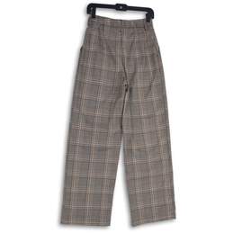 Divided By H&M Womens Brown Plaid Pleated Straight Leg Ankle Pants Size Small alternative image