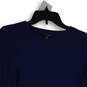 Womens Blue Knitted Long Sleeve Crew Neck Tunic Sweater Size Small image number 4