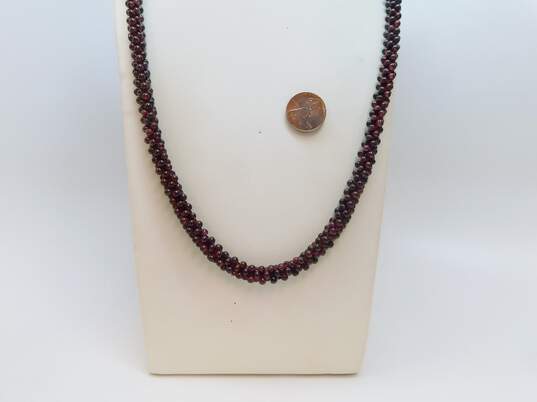 Vintage Garnet Bead Woven Endless Necklace 69.1g image number 4