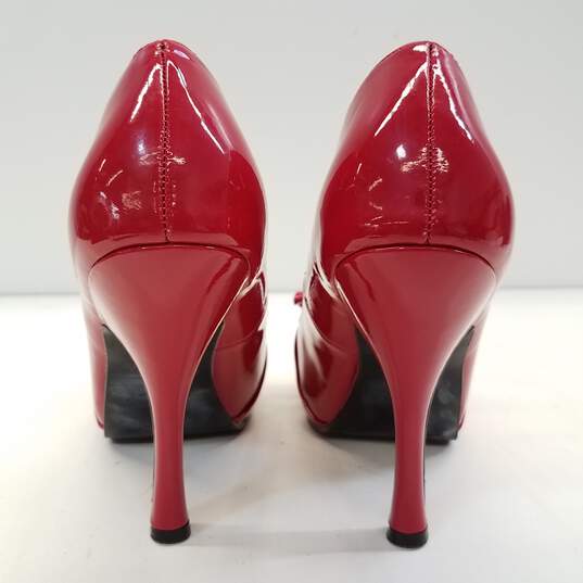 Pin Up Couture Cutiepie Red Heels Women's Size 8 image number 4