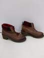 Dr. Martens Frieda Brown Leather w/ Red Plaid Heeled Boots Size 8 image number 3