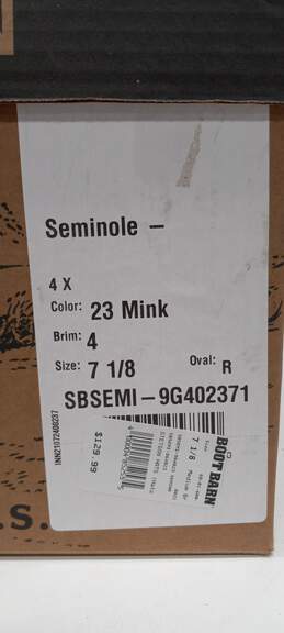 Stetson Crushable Seminole Men's 23 Mink Cowboy Hat Size Large w/Box alternative image