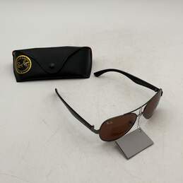 NWT Ray-Ban Mens Black UV 400 Full Frame Aviator Sunglasses With Black Case