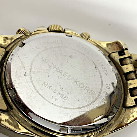 Designer Michael Kors MK5835 Gold-Tone Round Dial Analog Wristwatch image number 2