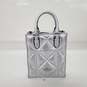 Coach North South Mini Tote Metallic Silver Leather with Puffy Diamond Quilting image number 1