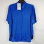 Zara Women Blue Short Sleeve Button Up Shirt NWT sz S image number 1