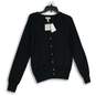 NWT Womens Black Knitted Long Sleeve Button Front Cardigan Sweater Size M image number 1
