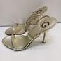 G by GUESS Roselyn Gold Leather Strap Sandal Heels Shoes Size 10 M image number 1