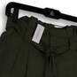 NWT Womens Green Tie Waist Pleated Front Pockets Paperbag Shorts Size 2 image number 3