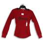 NWT Womens Red Black Round Neck Long Sleeve Pullover T-Shirt Size XS image number 1