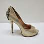 Badgley Mischka Kiara Gold Peep Toe With Embellished Heels. Woman's Sz 9M image number 2