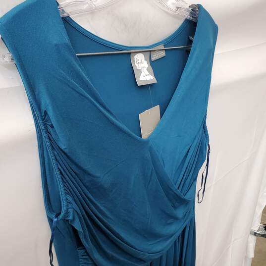 Women's Teal Anthropologie Girls From Savoy Off the Shoulder Midi Dress Size L image number 2
