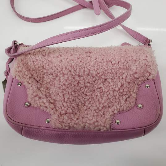 Coach Small Pink Shearling Leather Crossbody Bag AUTHENTICATED image number 6
