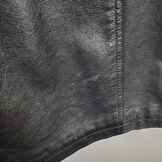 Danier Men Black Leather Trench Coat Sz 40 image number 8