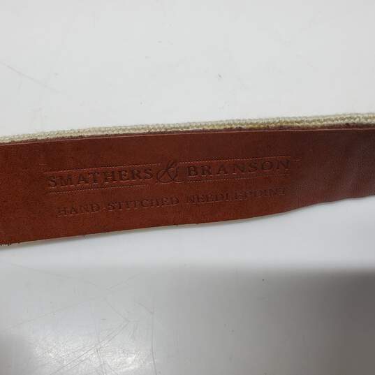 Smathers And Branson Leather And Needlepoint Belt image number 2