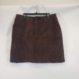 High Sierra Women Brown Leather Skirt Sz 20