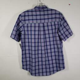 Mens Plaid Easy Care Short Sleeve Collared Button-Up Shirt Size Medium alternative image
