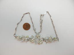 Vintage Coro Icy Rhinestone & Silver Tone Flower Pendant Necklace 25.8g alternative image