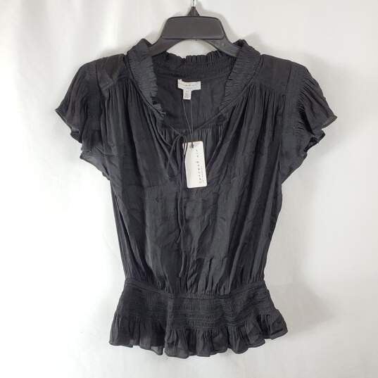 Current Air Women Black Pleated Blouse S NWT image number 4