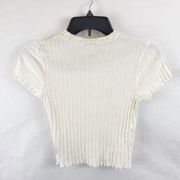 Snidel Women White Knitted Ruffle Top S alternative image