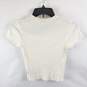 Snidel Women White Knitted Ruffle Top S image number 2