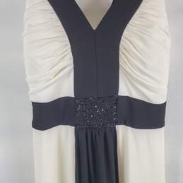 Eliza J Women Black & White Sleeveless Maxi Dress Sz 4P NWT alternative image