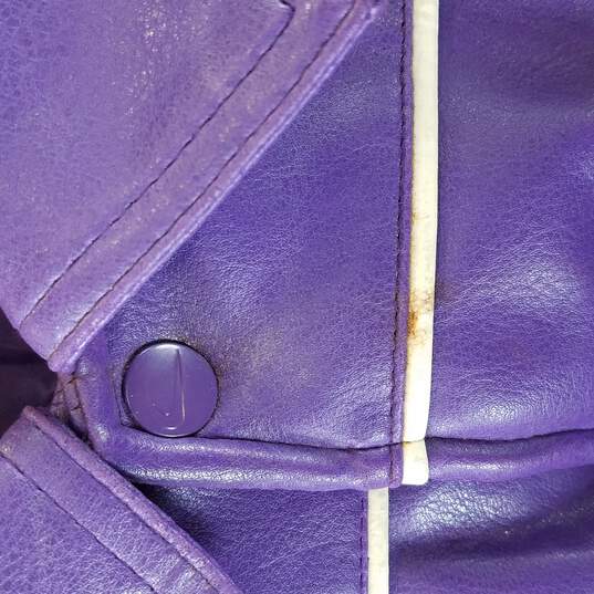 Nike Lakers NBA Boy Purple Leather Jacket L image number 5
