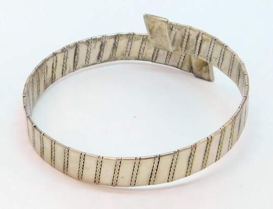 Artisan 925 Sterling Silver Bypass Bangle Bracelet 28.9g image number 3