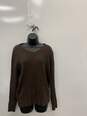 Women's Brown V Neck Long Sleeve Sweater image number 1