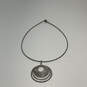 Designer Silipada 925 Sterling Silver Hammered Triple Ring Pendant Necklace image number 3