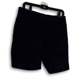 Womens Blue Flat Front Slash Pockets Regular Fit Golf Chino Shorts Size 6