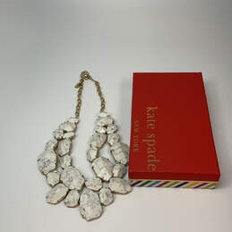 Designer Kate Spade Gold-Tone White Quarry Stone Statement Necklace w/ Box alternative image