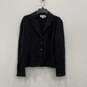 Authentic Womens Black Knitted Long Sleeve Classic Four-Button Blazer Sz 8 image number 1