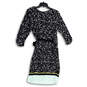 NWT Womens Black White Printed Long Sleeve Back Zip Wrap Dress Size XL image number 2