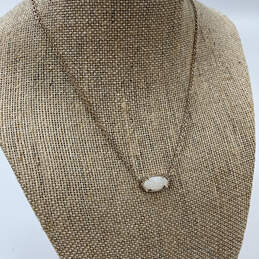 Designer Kendra Scott Elisa Silver-Tone Mother Of Pearl Pendant Necklace