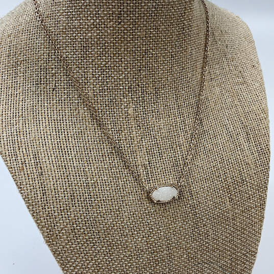 Designer Kendra Scott Elisa Silver-Tone Mother Of Pearl Pendant Necklace image number 1