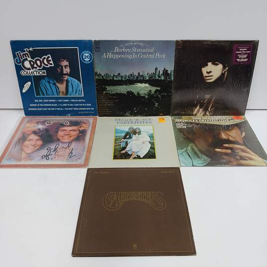 Vintage Bundle of Seven Assorted Pop Music Records image number 1
